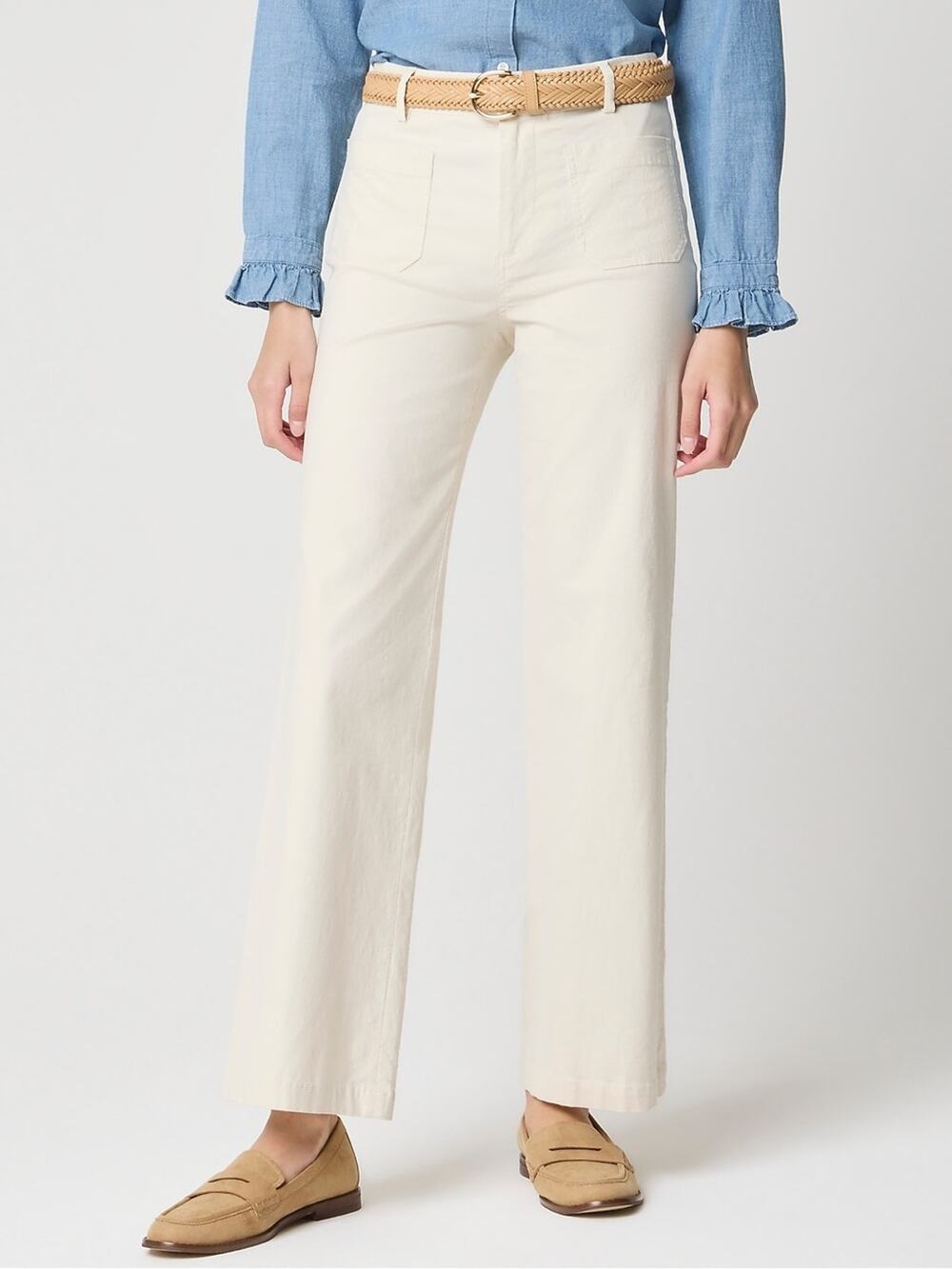 J Crew Lizzie wide-leg pant in natural Size 29